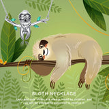 925 Silver Sloth Necklace 'Slow Down Be Happy' Animal Pendant Jewelry