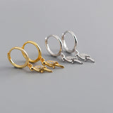 925 Silver Bird Parrot Pendant Hoop Earrings For Women