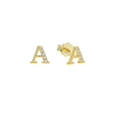 925 Sterling Silver Initial Stud Earrings, Customizable