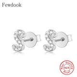 925 Silver A-Z Letter Stud Earring Women Hypoallergenic Brincos