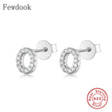 925 Silver A-Z Letter Stud Earring Women Hypoallergenic Brincos