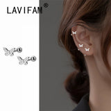925 Silver Butterfly Back Screw Earrings - Mini Studs