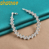 925 Silver Braided Grape Beads Bracelet Women Jewelry