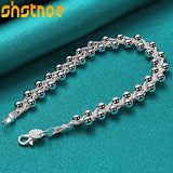 925 Silver Braided Grape Beads Bracelet Women Jewelry