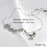 925 Silver Small Cross Anklet Women Ankle Bracelet Foot Jewelry