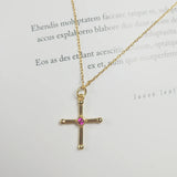 925 Silver Small Cross Necklace Zircon Christian Cross Pendant