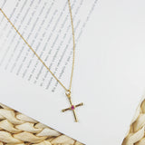 925 Silver Small Cross Necklace Zircon Christian Cross Pendant