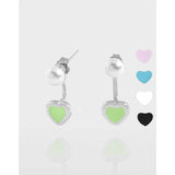 925 Sterling Silver Drop Glaze Pearl Earrings Female Texture
