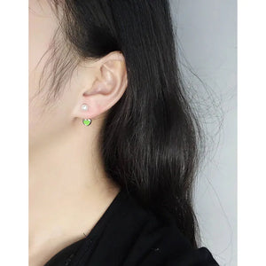 925 Sterling Silver Drop Glaze Pearl Earrings Female Texture