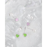 925 Sterling Silver Drop Glaze Pearl Earrings Female Texture
