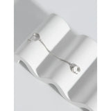 925 Sterling Silver Small Feel Chain Ear Pins Ear Clip