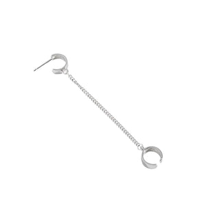 925 Sterling Silver Small Feel Chain Ear Pins Ear Clip