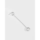 925 Sterling Silver Small Feel Chain Ear Pins Ear Clip