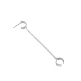 925 Sterling Silver Small Feel Chain Ear Pins Ear Clip