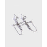 925 Sterling Silver Renaissance Cross Earrings for Women
