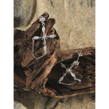 925 Sterling Silver Renaissance Cross Earrings for Women