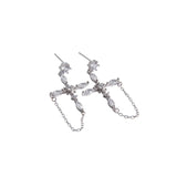 925 Sterling Silver Renaissance Cross Earrings for Women