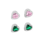 925 Silver Small Sense Love Zirconium Earrings