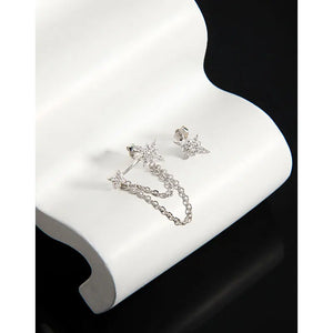 925 Silver Star Asymmetric Earrings for Women