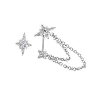 925 Silver Star Asymmetric Earrings for Women