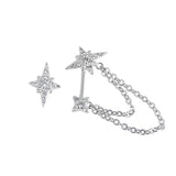 925 Silver Star Asymmetric Earrings for Women