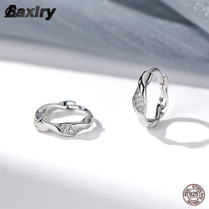 925 Silver Huggie Earrings for Women Fine Statement Jewelry