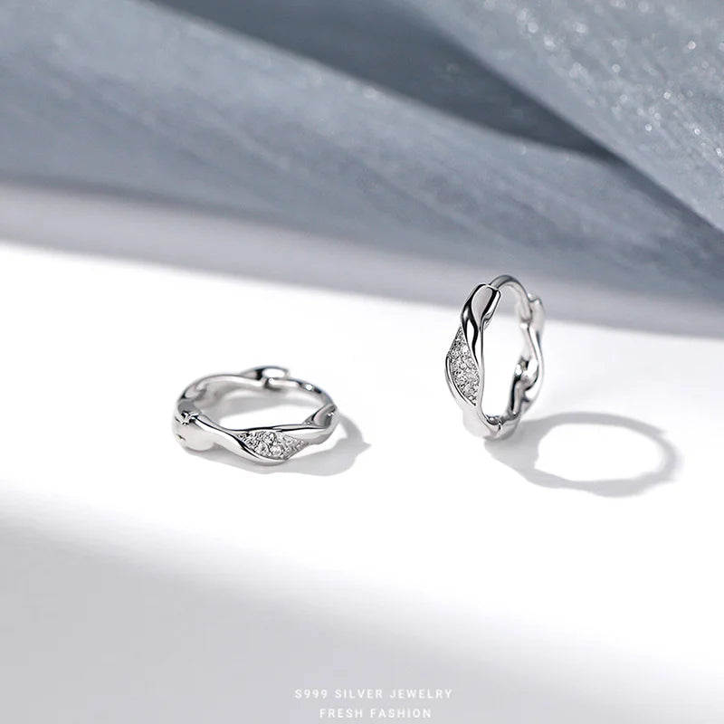 925 Silver Huggie Earrings for Women Fine Statement Jewelry