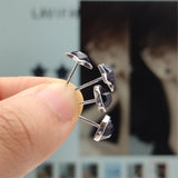 925 Silver Star Round Stud Earrings Teen Birthday Jewelry