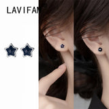 925 Silver Star Round Stud Earrings Teen Birthday Jewelry