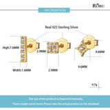 925 Silver Full Zircon Geometric Stud Earrings Set