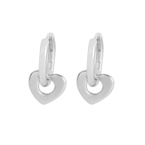 925 Silver Group Light Sense Minimal Love Earrings Pure Silver Ear Studs