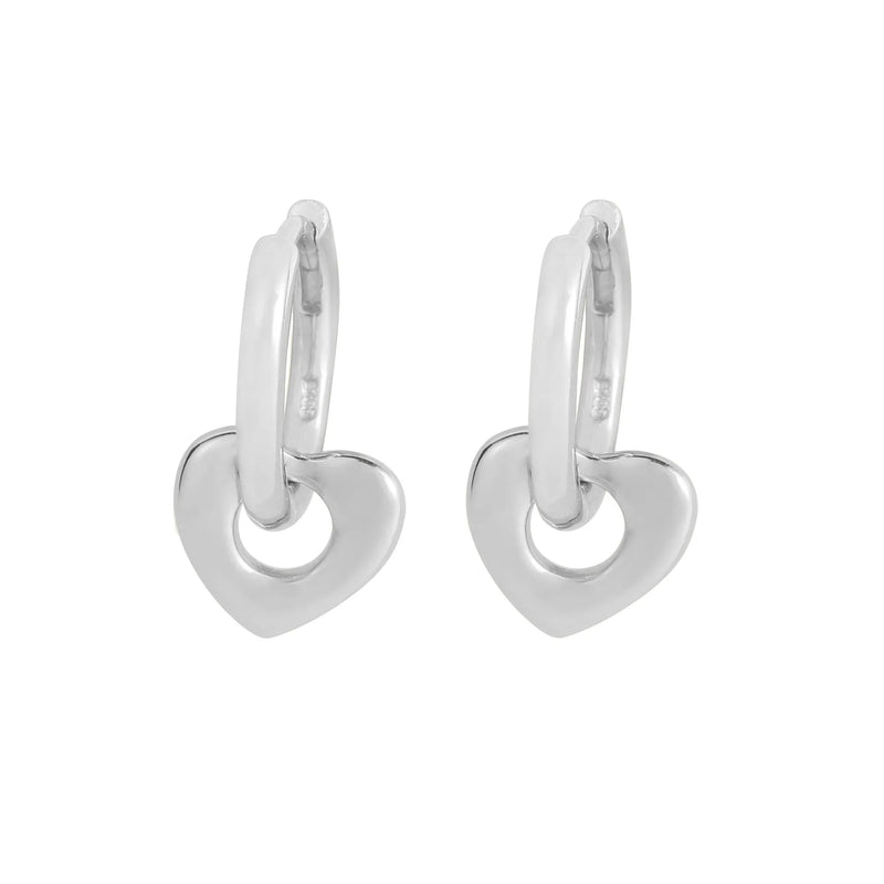 925 Silver Group Light Sense Minimal Love Earrings Pure Silver Ear Studs
