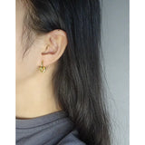 925 Silver Group Light Sense Minimal Love Earrings Pure Silver Ear Studs