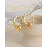 925 Silver Group Light Sense Minimal Love Earrings Pure Silver Ear Studs