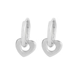 925 Silver Group Light Sense Minimal Love Earrings Pure Silver Ear Studs