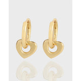 925 Silver Group Light Sense Minimal Love Earrings Pure Silver Ear Studs