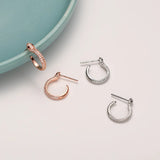 925 Silver Small Hoop Earrings for Women Round Chain Snake Circle Jewelry