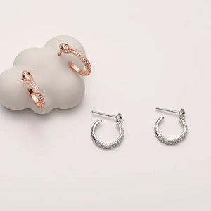 925 Silver Small Hoop Earrings for Women Round Chain Snake Circle Jewelry