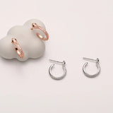 925 Silver Small Hoop Earrings for Women Round Chain Snake Circle Jewelry