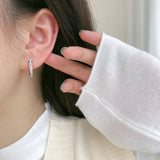 925 Silver Small Hoop Earrings for Women Round Chain Snake Circle Jewelry