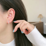 925 Silver Small Hoop Earrings for Women Round Chain Snake Circle Jewelry
