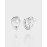 925 Sterling Silver Small Pearl Texture Earstuds Female Earrings