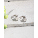 925 Sterling Silver Small Pearl Texture Earstuds Female Earrings