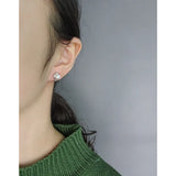 925 Sterling Silver Small Pearl Texture Earstuds Female Earrings