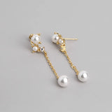 925 Silver People Shell Pearl Earrings