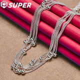 925 Silver Bead Ball Grapes Necklace 18 Inches