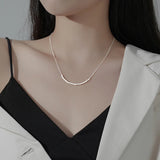 925 Silver Square Beads Chain Necklace for Women Choker Party Jewelry