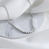925 Silver Small Cube Necklace for Women Wedding Choker Kolye