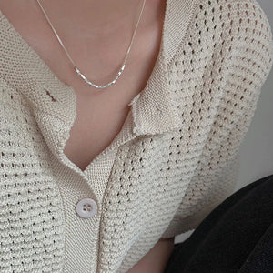 925 Silver Small Cube Necklace for Women Wedding Choker Kolye