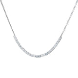 925 Silver Small Cube Necklace for Women Wedding Choker Kolye